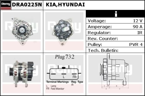 DELCO REMY Генератор DRA0225N